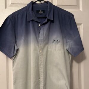 Buffalo David Bitton Blue and White Casual Button Down Shirt